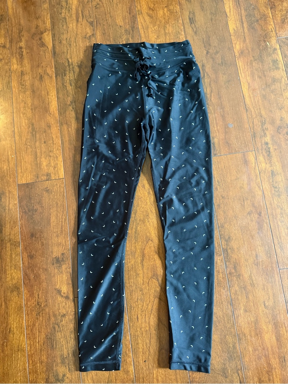 The Upside Black Leggings with Tiny White Crescent Print